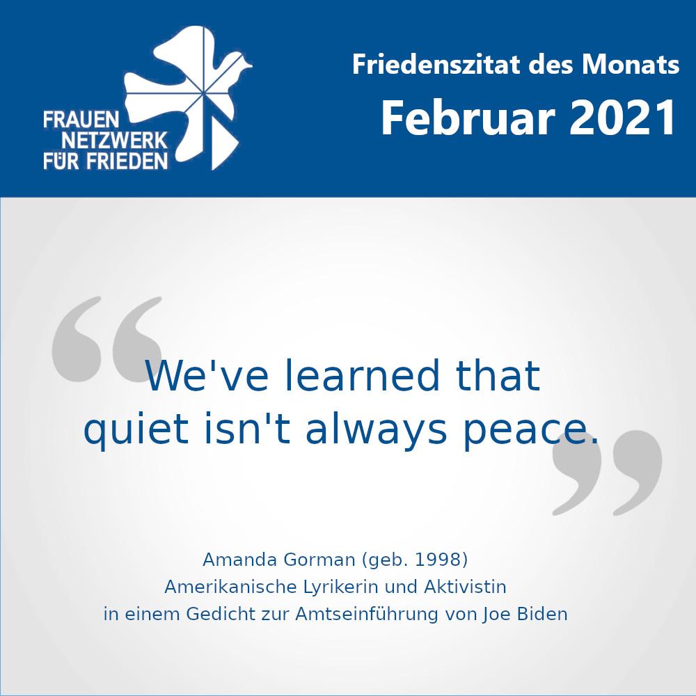 Friedenszitat Februar 2021