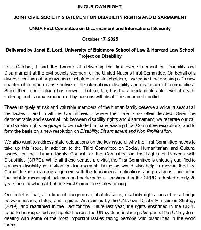 Disability and Disarmament