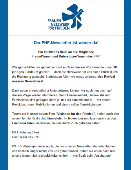 FNF Newsletter wieder da 2026