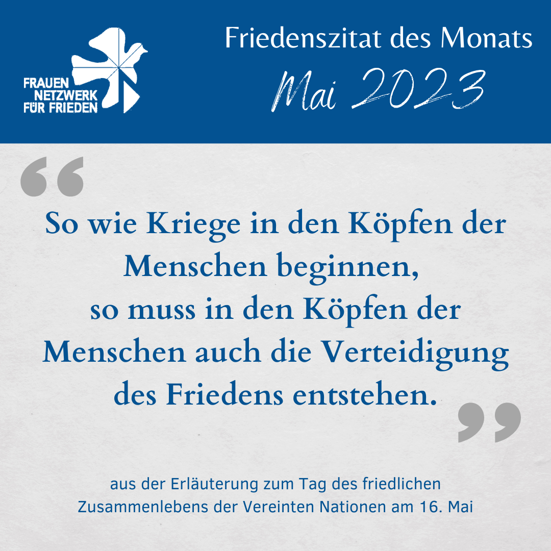 Friedenszitat des Monats Mai 2023