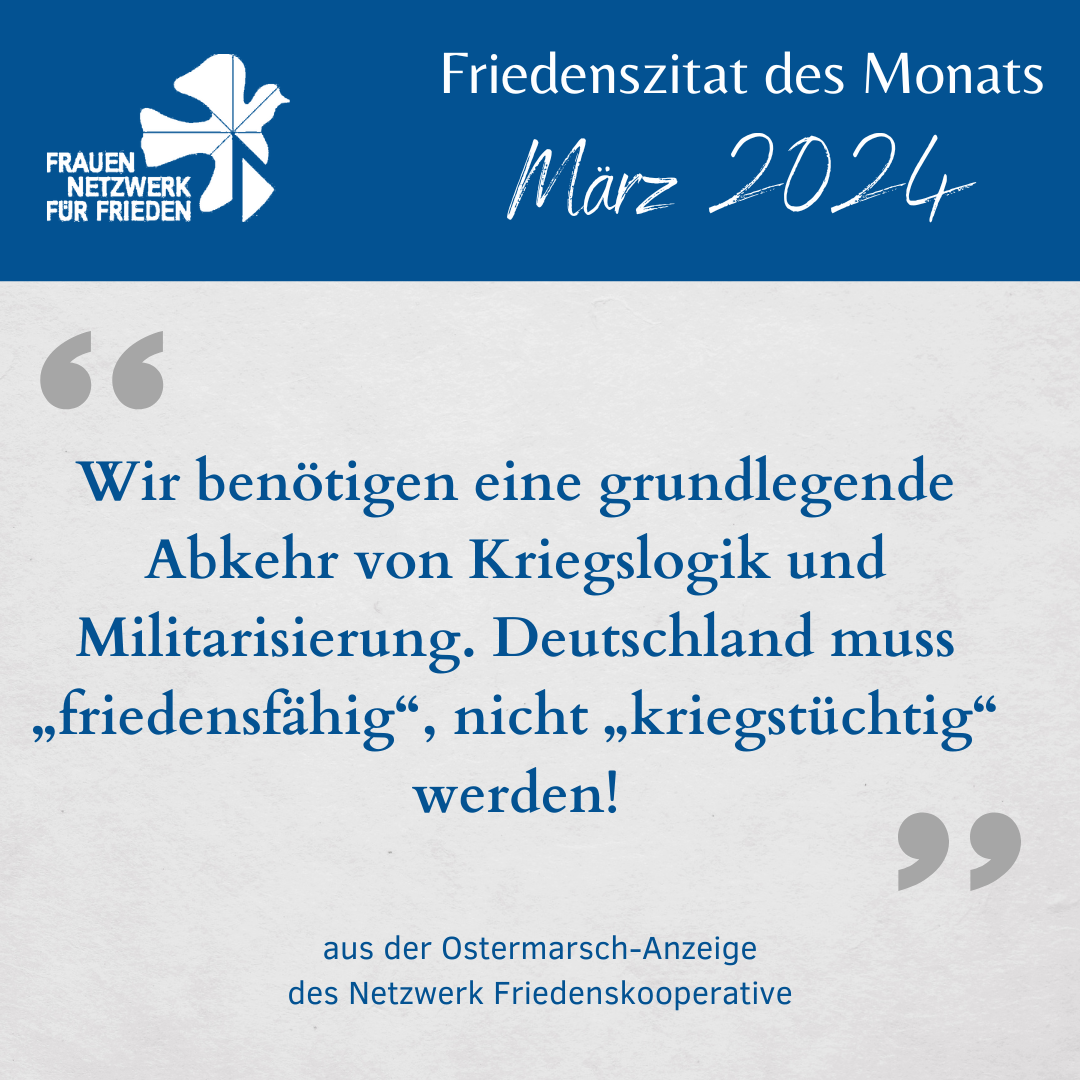 Friedenszitat des Monats März 2024