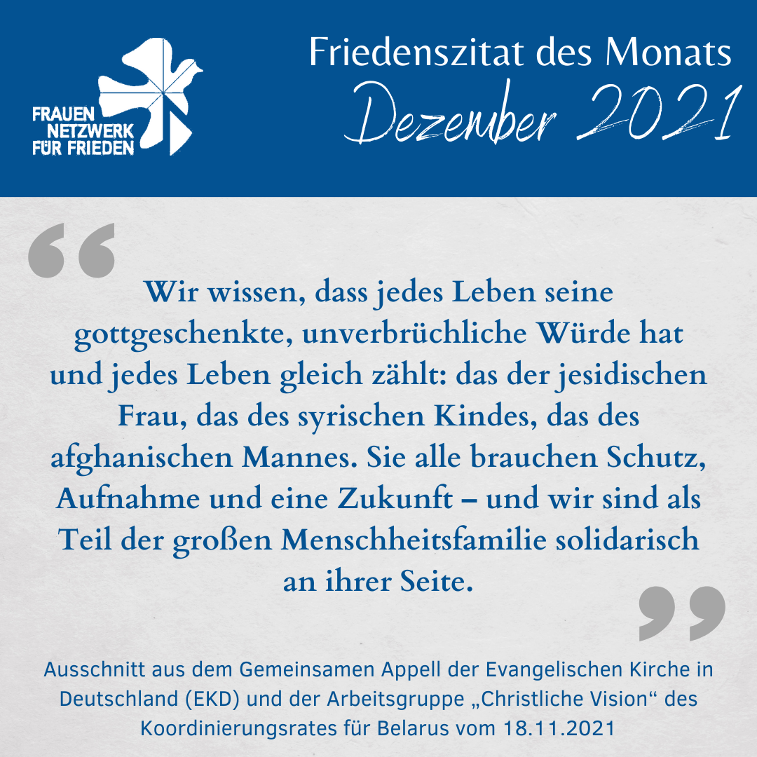 Friedenszitat des Monats Dezember 2021