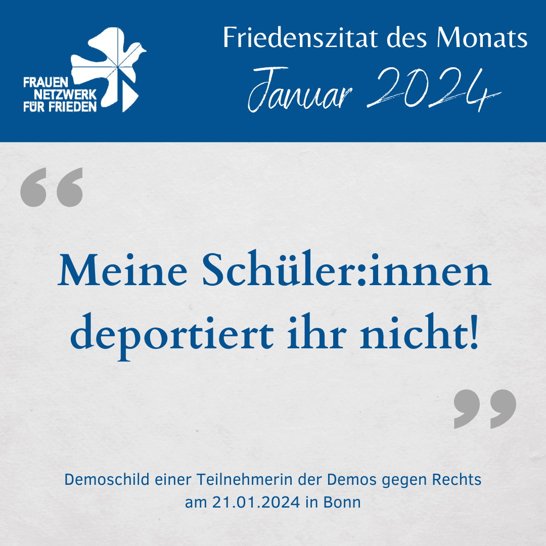 Friedenszitat des Monats Januar 2024