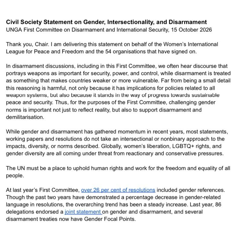 Gender Statement 2026