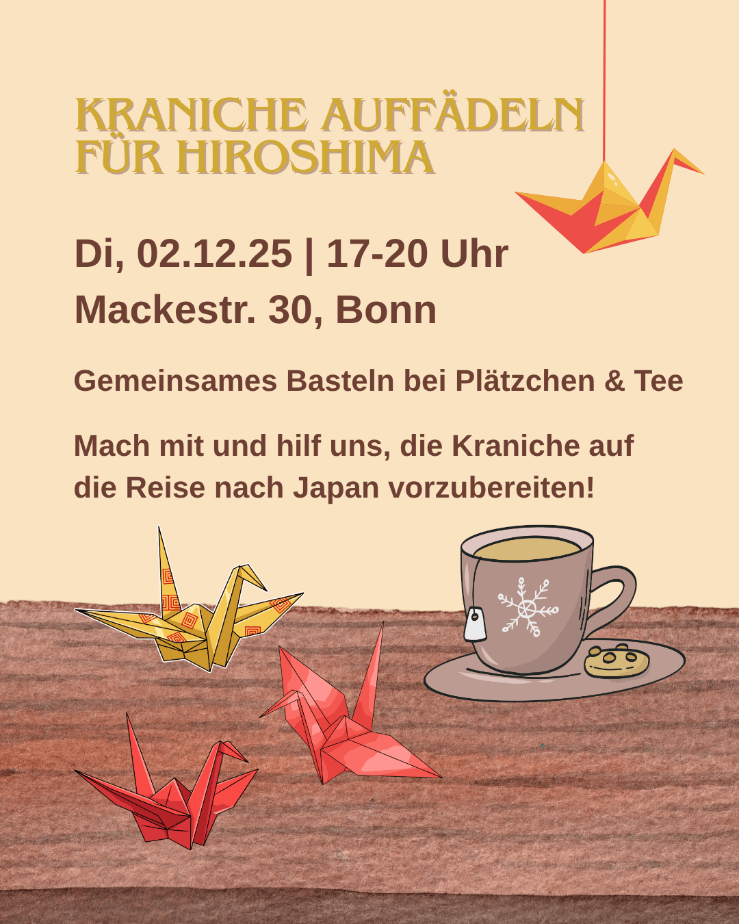 Kraniche auffädeln 2.12.1