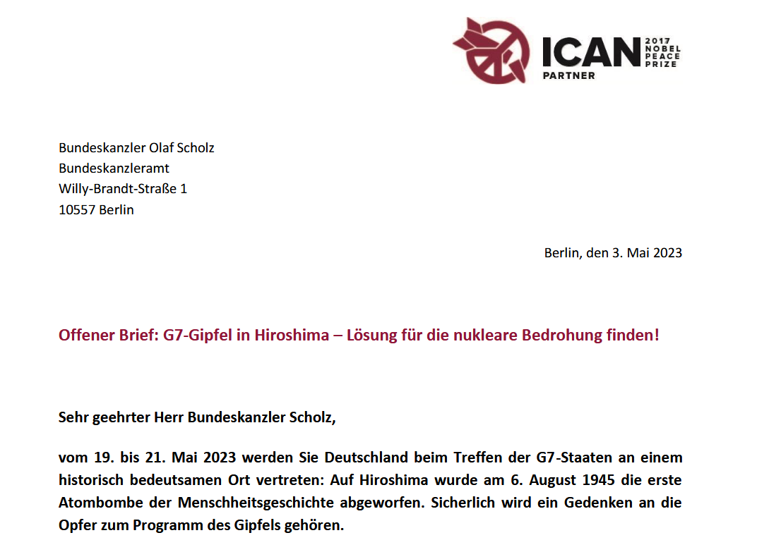 Offener Brief G7 ICAN 230503