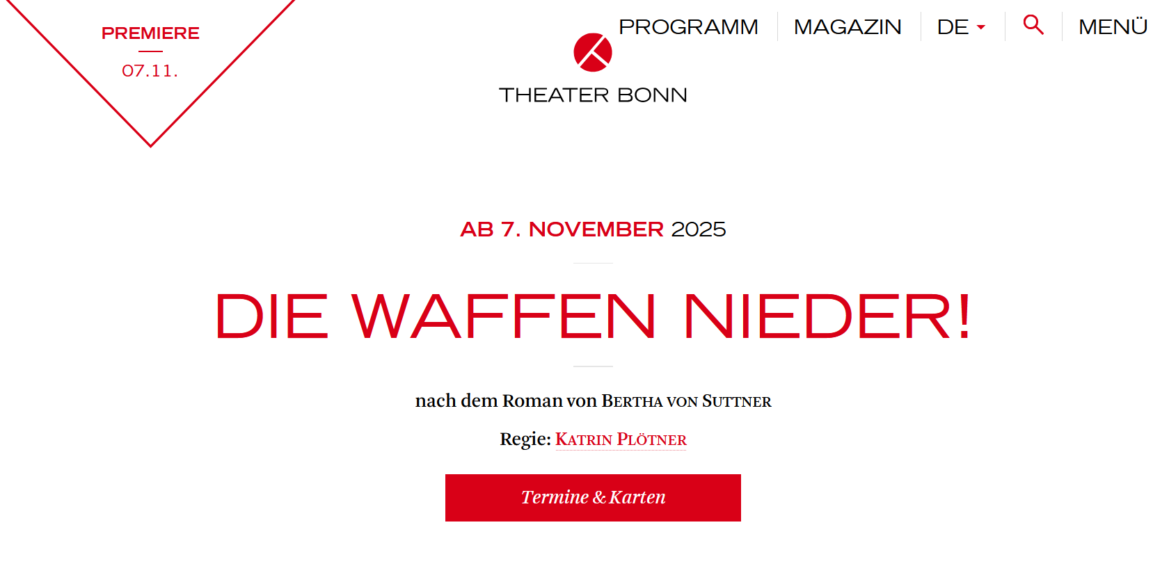 Theater Bonn Die Waffen nieder 2025